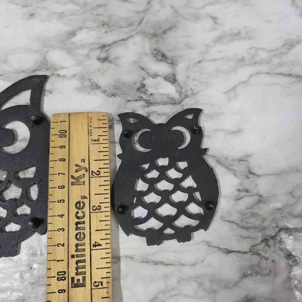 2 Vintage Owl Trivets 4